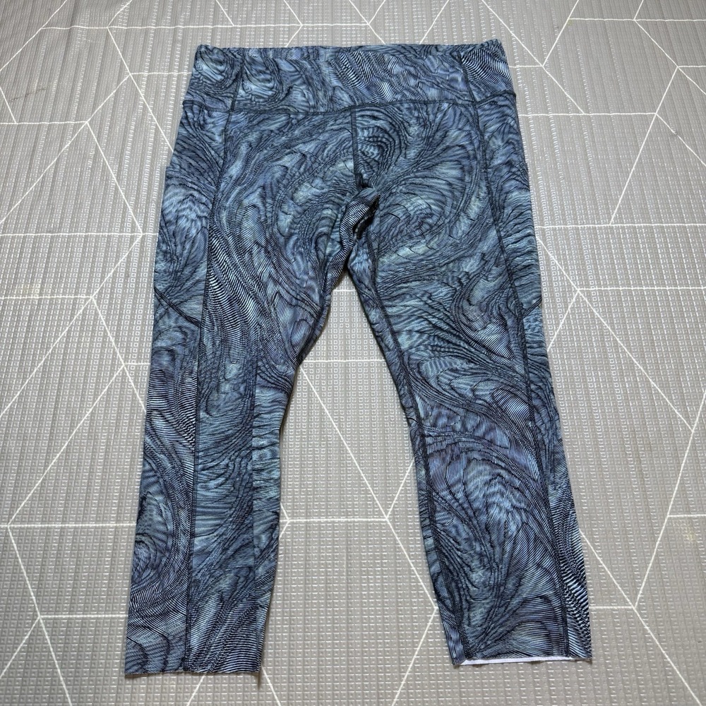 Lululemon Fast and Free High Rise Crop 23" 14 Dimensional Icing Blue LW6BE1S